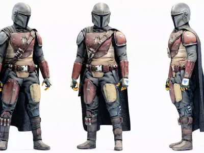 Mandalorian Toy Low-poly 3D model
