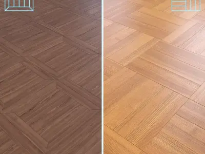 Parquet - Laminate - Wooden floor 2 in 1 Low-poly 3D model 24