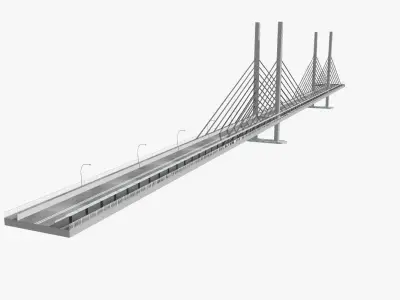 Elleanor Shonnel Bridge Low-poly 3D model