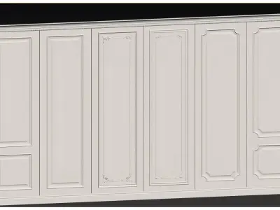 French carved wainscoting 3D model