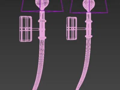 Bar Set 01 part3 Wall Lights corona  vray 3D model