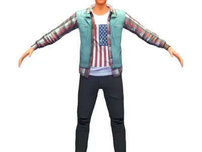 Cartoon Low Poly Style Avatar 014 Low-poly 3D model