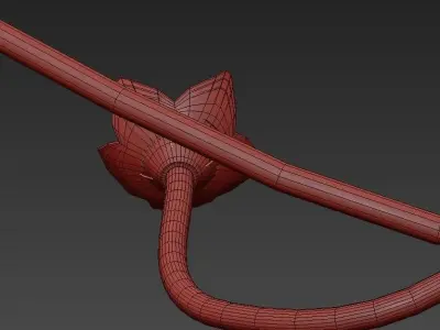 RIALTO gold chandelier with crystals hanging from it 3D model