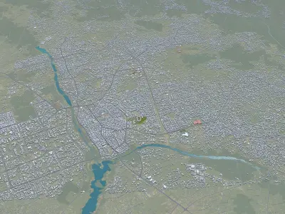 Owerri Nigeria 30km Low-poly 3D model