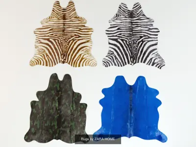 Cowhide Rugs Collection 3D Model Pack