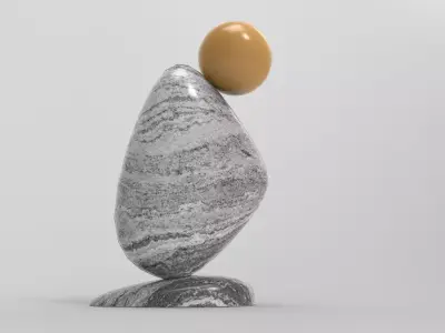 Tone Table Lamp Low-poly 3D model