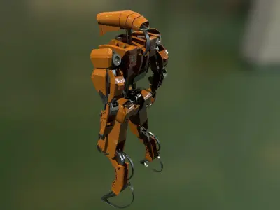 Robot Runner Low-poly 3D model