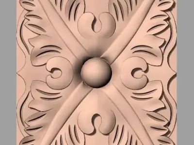Furniture decoration round flower 3D STL model for CNC E929 3D model