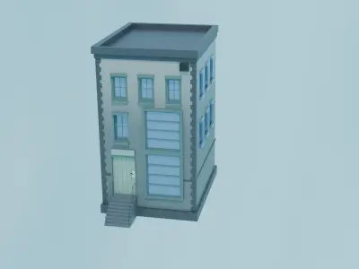 Low Poly Town House Low-poly 3D model