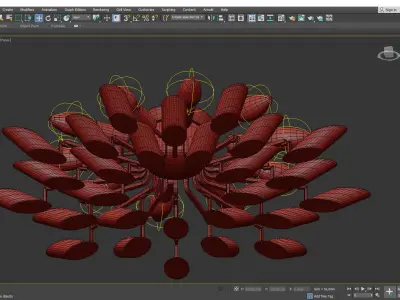 Palwa Sunburst Gilt Metal Flush Mount Low-poly 3D model