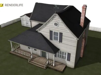 Old farmhouse exterior 3D model