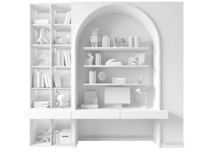 Children wall with toys and decor 3D model