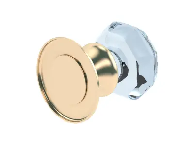 Glass Octagonal Mortice Door Knob 3D model