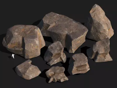 Mountain Rocks - 3D Models PBR Pack 01 Low-poly 3D model