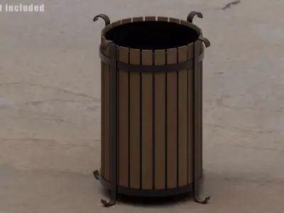 Street Trash Bin V2 Low-poly 3D model