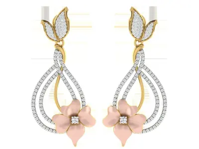 Women Pendant Earring Sets 3dm STL OBJ FBX Renders Details 3D print model order