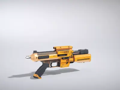 Portable Railgun with Ceramic Insulators Low-poly 3D model