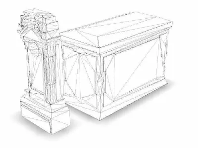 Tombstones Low-poly 3D model