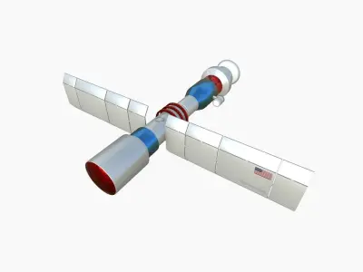 Satellite C09 USA - SciFi Space Design Low-poly 3D model