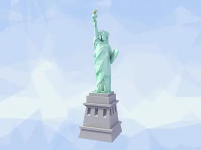 Statue of Liberty Low Poly Art Style Low-poly 3D model