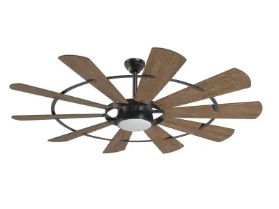Henderson Integrated LED Indoor Ceiling Fan with Light PBR 3D model