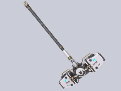 Scifi hammer Low-poly 3D model