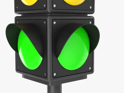 Traffic lights with column 3D model