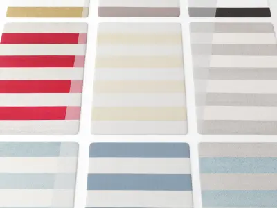 Carpet collection 5 striped rugs 3D model