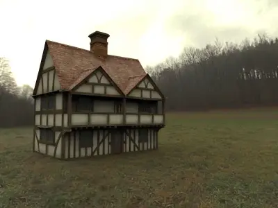 Veranda old tudor style house 3D model