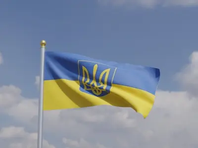 Flag of the Ukraine Low-poly 3D model
