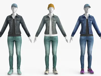  Male Female Denim Collection 
