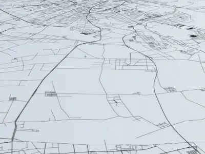 Urumqi Road Network and Streets 3D model