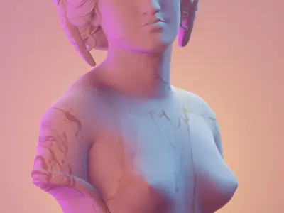 Medusa Bust Statue 3D model