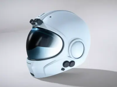 Futuristic Sci Fi Pilot Helmet Low-poly 3D model