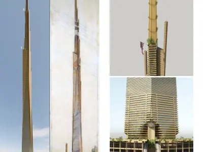 Skyscraper The Illinois-Frank Lloyd Wright 3D model