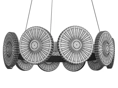 FLORIDA glass chandelier with gold rims Low-poly 3D model