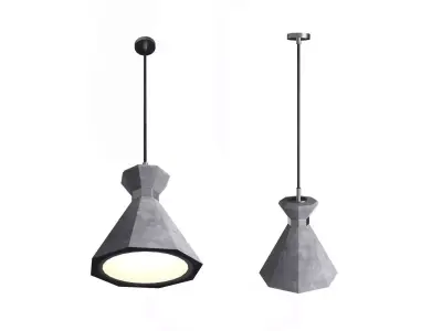 Octagonal concrete lamp Free 3D model