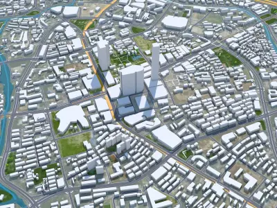 Wuxi Jiangsu China 70km AI Low-poly 3D model