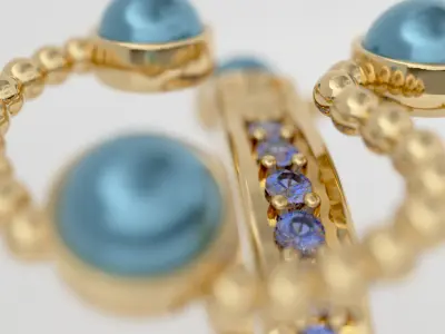 Luxurious Multi Layered Gold Ring 3D Model 3D print model