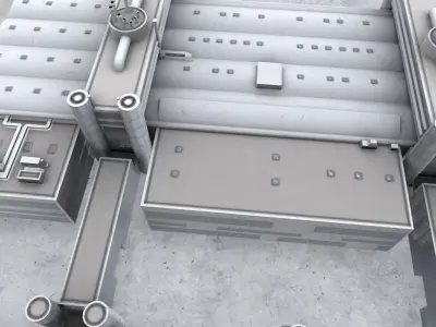 EDDH Hangar 3A Low-poly 3D model