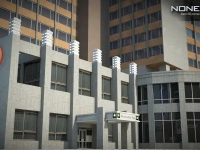 NYC Building Sheraton 7th Avenue Low-poly 3D model