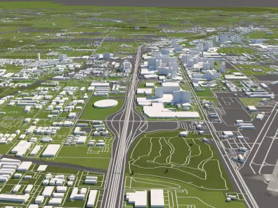 Las Vegas 50x50km 3D City Map 3D model