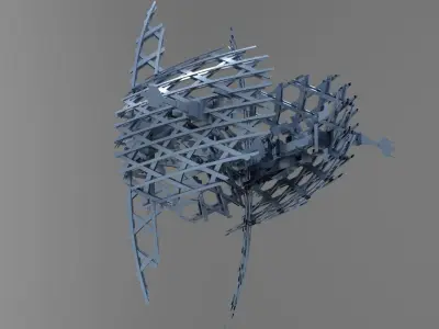 Diamond Cyberpunk Boss Radio tower 3 3D model