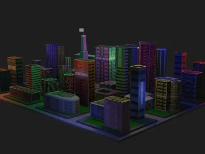 Night City Argentina Low-poly 3D model