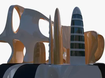 Sci-fi city 3D model purchase