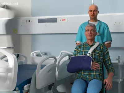  Medical Professional with Patient in Wheelchair 