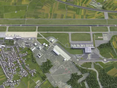 Zagreb - Franjo Tudjman Airport - ZAG Low-poly 3D model