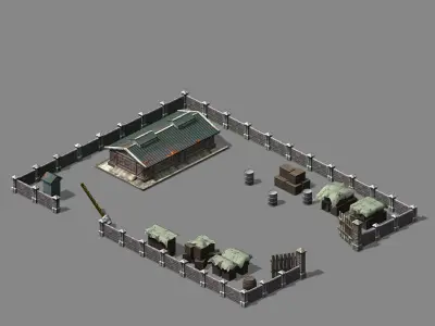 Heterogeneous - Building - Military Warehouse 01 3D model