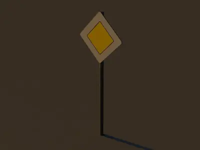 Road signs Low-poly 3D model