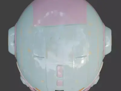 Chibi Robot Helmet Toy 3D Model Low-poly 3D model